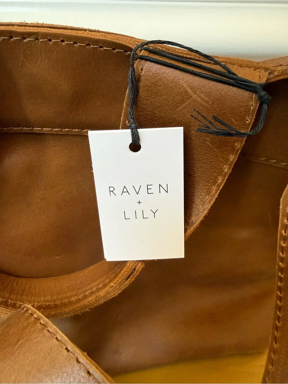 Raven + Lily Chestnut Brown Leather Tote